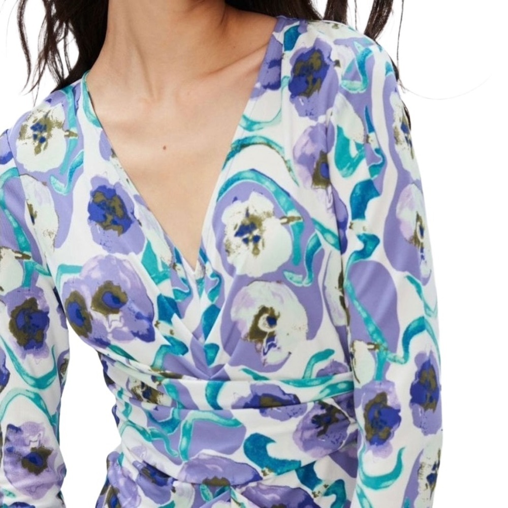 Diane von Furstenberg Timmy Watercolor Floral Midi Dress Large - Picture 4 of 11